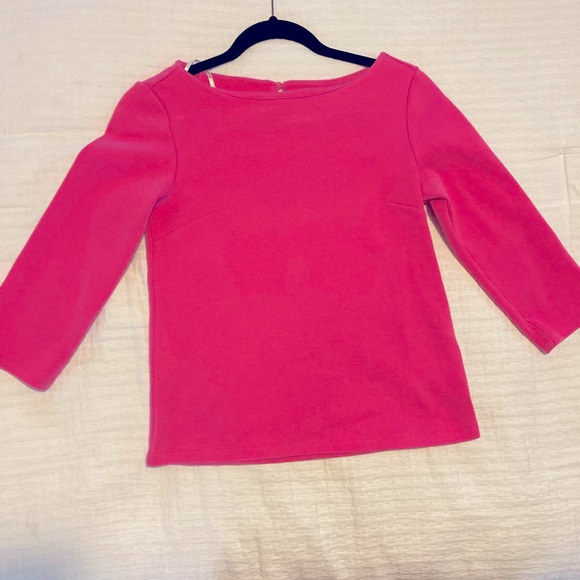 Bright pink three quarter length sleeve shirt. - Picture 1 of 4
